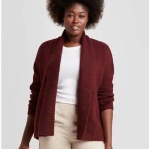 A New Day Open Front Burgundy Cardigan NWT XS